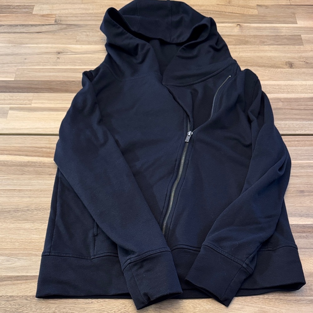 Lucy Black and Orange Zip-Up Hoodie - Size S